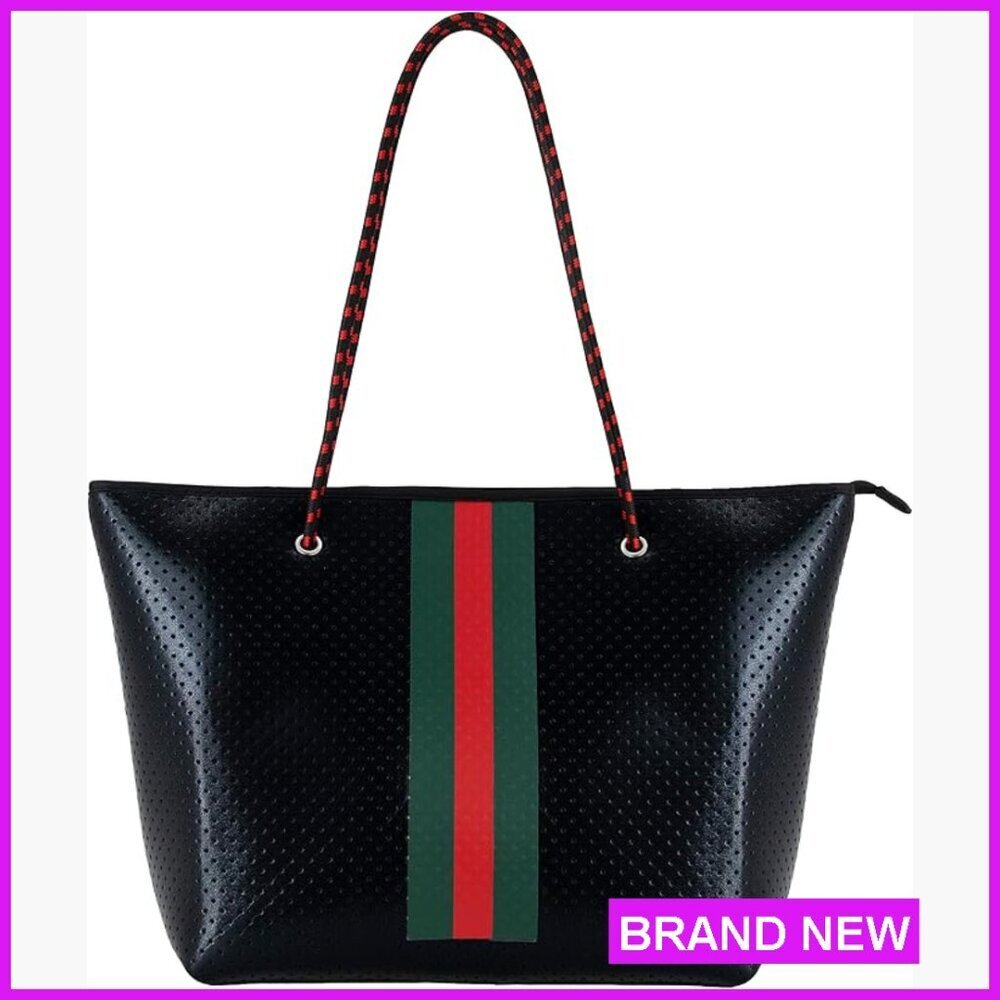 Neoprene Travel Tote Bag with Zipper Pockets Foldable Multipurpose Large